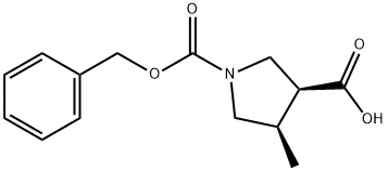 (3S,4R)-1-Cbz-4-Methylpyrrolidine-3-carboxylic Acid Struktur