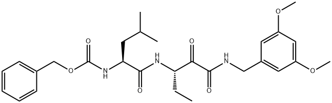 CarbaMic acid, [(1S)-1-[[[(1S)-3-[[(3,5-diMethoxyphenyl)Methyl]aMino]-1-ethyl-2,3-dioxopropyl]aMino]carbonyl]-3-Methylbutyl]-, phenylMethyl ester (9CI) Struktur