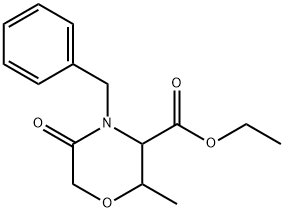 2-Methyl-5-oxo-4-(phenylMethyl)-3-Morpholinecarboxylic acid ethyl ester Struktur