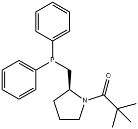 Pyrrolidine, 1-(2,2-diMethyl-1-oxopropyl)-2-[(diphenylphosphino)Methyl]-, (2S)- Struktur