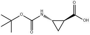 (1S,2S)-2-[[(1,1-Dimethylethoxy)carbonyl]amino]cyclopropanecarboxylic acid Struktur