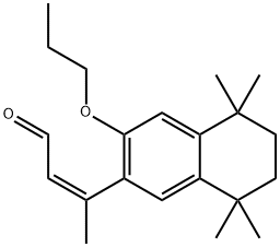 (2Z)-3-[5,6,7,8-tetrahydro-5,5,8,8-tetraMethyl-2-(n-propyloxy)naphthalen-3-yl]but-2-en-1-al Struktur