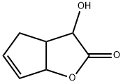 3-hydroxy-3,3a,4,6a-tetrahydro-2H-cyclopenta[b]furan-2-one Struktur