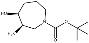 (3R,4S)-tert-Butyl 3-aMino-4-hydroxyazepane-1-carboxylate Struktur