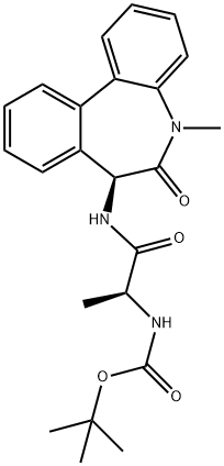 CarbaMic acid, [(1S)-2-[[(7S)-6,7-dihydro-5-Methyl-6-oxo-5H-dibenz[b,d]azepin-7-yl]aMino]-1-Methyl-2-oxoethyl]-, 1,1-diMethylethyl ester Struktur