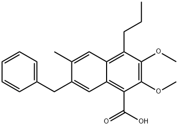 2,3-DiMethoxy-6-Methyl-7-(phenylMethyl)-4-propyl-1-naphthalenecarboxylic Acid Struktur