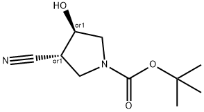 trans-1-Boc-3-cyano-4-hydroxypyrrolidine Struktur