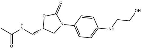 N-[[(5S)-3-[4-[(2-Hydroxyethyl)aMino]phenyl]-2-oxo-5-oxazolidinyl]Methyl]acetaMide (Linezolid IMpurity) Struktur