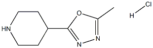 2-Methyl-5-(piperidin-4-yl)-1,3,4-oxadiazole hydrochloride Struktur