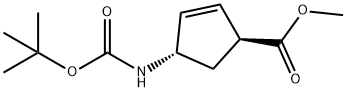 Trans-(1S,4S)-4-Boc-aMino-2-Cyclopentene-1-carboxylic acid Methyl ester Struktur