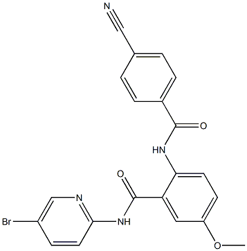 N-(5-Bromo-2-pyridinyl)-2-[(4-cyanobenzoyl)amino]-5-methoxybenzamide Struktur