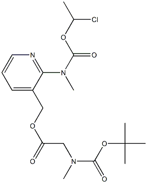 (2-(((1-Chloroethoxy)carbonyl)(methyl)amino)pyridin-3-yl)methyl 2-((tert-butoxycarbonyl)(methyl)amino)acetate Struktur