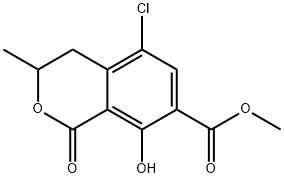 5-Chloro-3,4-dihydro-8-hydroxy-3-Methyl-1-oxo-1H-2-benzopyran-7-carboxylic Acid Methyl Ester Struktur