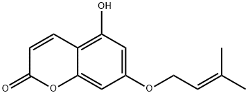 5-Hydroxy-7-[(3-methyl-2-buten-1-yl)oxy]-2H-1-benzopyran-2-one Struktur