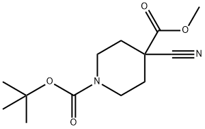 1-tert-butyl4-Methyl4-cyanopiperidine-1,4-dicarboxylate Struktur