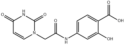 4-{[(2,4-dioxo-3,4-dihydropyriMidin-1(2h)-yl)acetyl]aMino}-2-hydroxybenzoic acid Struktur