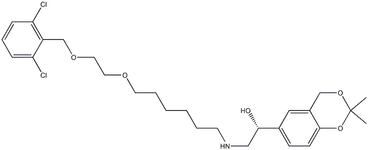 (1R)-2-[[6-[2-[(2,6-Dichlorobenzyl)oxy]ethoxy]hexyl]aMino]-1-(2,2-diMethyl-4H-1,3-benzodioxin-6-yl)ethanol Struktur