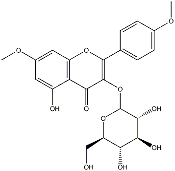 Kaempferol-4',7-dimethyl ether 3-monoglucoside Struktur