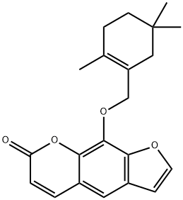 9-[(2,5,5-Trimethyl-1-cyclohexen-1-yl)methoxy]-7H-furo[3,2-g][1]benzopyran-7-one Struktur