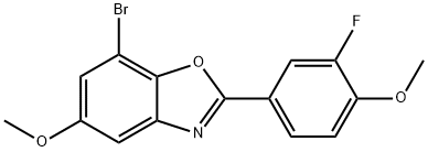 7-broMo-2-(3-fluoro-4-Methoxyphenyl)-5-Methoxy-1,3-benzoxazole Struktur