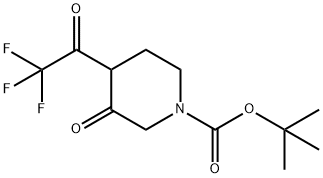 tert-Butyl 3-oxo-4-(2,2,2-trifluoroacetyl)piperidine-1-carboxylate Struktur