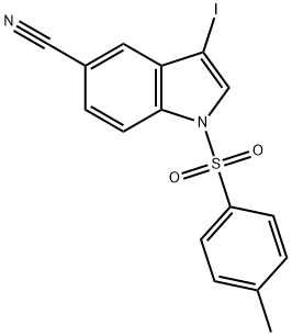 3-Iodo-1-tosyl-1h-indole-5-carbonitrile Struktur