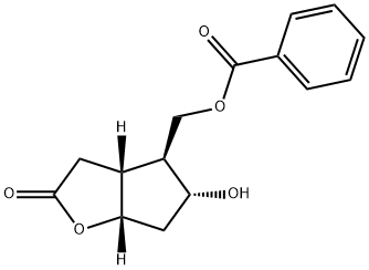 [3aR-(3aalpha,4alpha,5beta,6aalpha)]-4-[(Benzoyloxy)methyl]hexahydro-5-hydroxy-2H-cyclopenta[b]furan-2-one Struktur