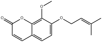 8-Methoxy-7-[(3-methyl-2-buten-1-yl)oxy]-2H-1-benzopyran-2-one Struktur