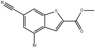 Benzo[b]thiophene-2-carboxylic acid, 4-broMo-6-cyano-, Methyl ester Struktur