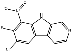 6-chloro-7-fluoro-8-nitro-9H-pyrido[3,4-b]indole Struktur