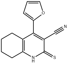 4-(2-Furanyl)-1,2,5,6,7,8-hexahydro-2-thioxo-3-quinolinecarbonitrile Struktur