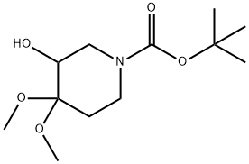 Tert-butyl 3-hydroxy-4,4-dimethoxypiperidine-1-carboxylate Struktur