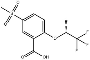 5-Methylsulfonyl-2-[((R)-2,2,2-trifluoro-1-Methylethyl)oxy]benzoic acid Struktur