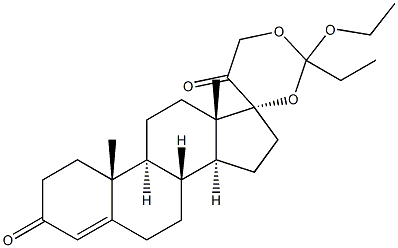 Pregn-4-ene-3,20-dione, 17,21-[(1-ethoxypropylidene)bis(oxy)]- (9CI) Struktur