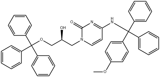 2(1H)-PyriMidinone, 1-[(2S)-2-hydroxy-3-(triphenylMethoxy)propyl]-4-[[(4-Methoxyphenyl)diphenylMethyl]aMino]- Struktur