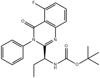 (S)-tert-butyl (1-(5-fluoro-4-oxo-3-phenyl-3,4-dihydroquinazolin-2-yl)propyl)carbaMate Struktur