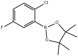 2-Chloro-5-fluorobenzeneboronic acid pinacol ester, 96% Struktur