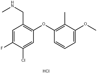 [4-Chloro-5-fluoro-2-(3-Methoxy-2- Methyl-phenoxy)-benzyl]MethylaMine Hydrochloride Struktur