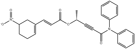 2-Propenoic acid, 3-(5-nitro-1-cyclohexen-1-yl)-, (1R)-4-(diphenylaMino)-1-Methyl-4-oxo-2-butyn-1-yl ester, (2E)-