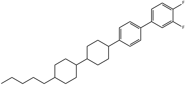 3,4-Difluoro-4'-(4'-pentyl[1,1'-bicyclohexyl]-4-yl)-1,1'-biphenyl Struktur