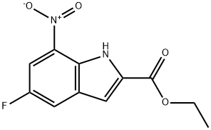 5-Fluoro-7-nitroindole-2-carboxylic acid ethyl ester Struktur