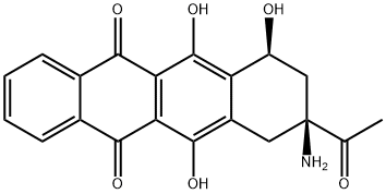 (7S,9S)-9-Acetyl-9-amino-7,8,9,10-tetrahydro-6,7,11-trihydroxy-5,12-naphthacenedione Struktur