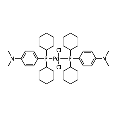 Bis[(dicyclohexyl)(4-diMethylaMinophenyl)phosphine] palladiuM(II) chloride, (A-caPhos)2PdCl2 Struktur