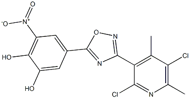 1,2-Benzenediol, 5-[3-(2,5-dichloro-4,6-diMethyl-3-pyridinyl)-1,2,4-oxadiazol-5-yl]-3-nitro- Struktur