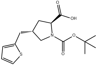 (2S,4S)-1-(tert-butoxycarbonyl)-4-(thiophen-2-ylMethyl)pyrrolidine-2-carboxylic acid Struktur