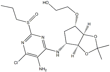 2-(((3aR,4S,6R,6aS)-6-((5-aMino-6-chloro-2-(propylsulfinyl)pyriMidin-4-yl)aMino)-2,2-diMethyltetrahydro-3aH-cyclopenta[d][1,3]dioxol-4-yl)oxy)ethanol Struktur