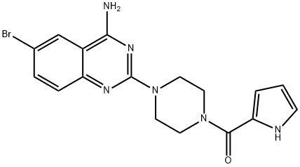 [4-(4-AMino-6-broMo-quinazolin-2-yl)-piperazin-1-yl]-(1H-pyrrol-2-yl)-Methanone Struktur