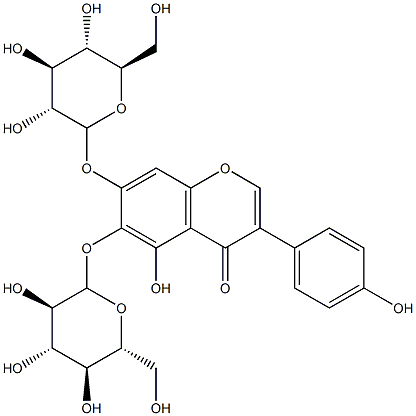 6-Hydroxygenistein 6,7-diglucoside Struktur