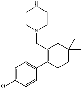 1-((2-(4-chlorophenyl)-5,5-diMethylcyclohex-1-enyl)Methyl)piperazine Struktur