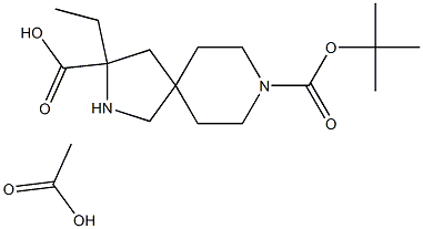 8-tert-butyl 3-ethyl 2,8-diazaspiro[4.5]decane-3,8-dicarboxylate acetate Struktur